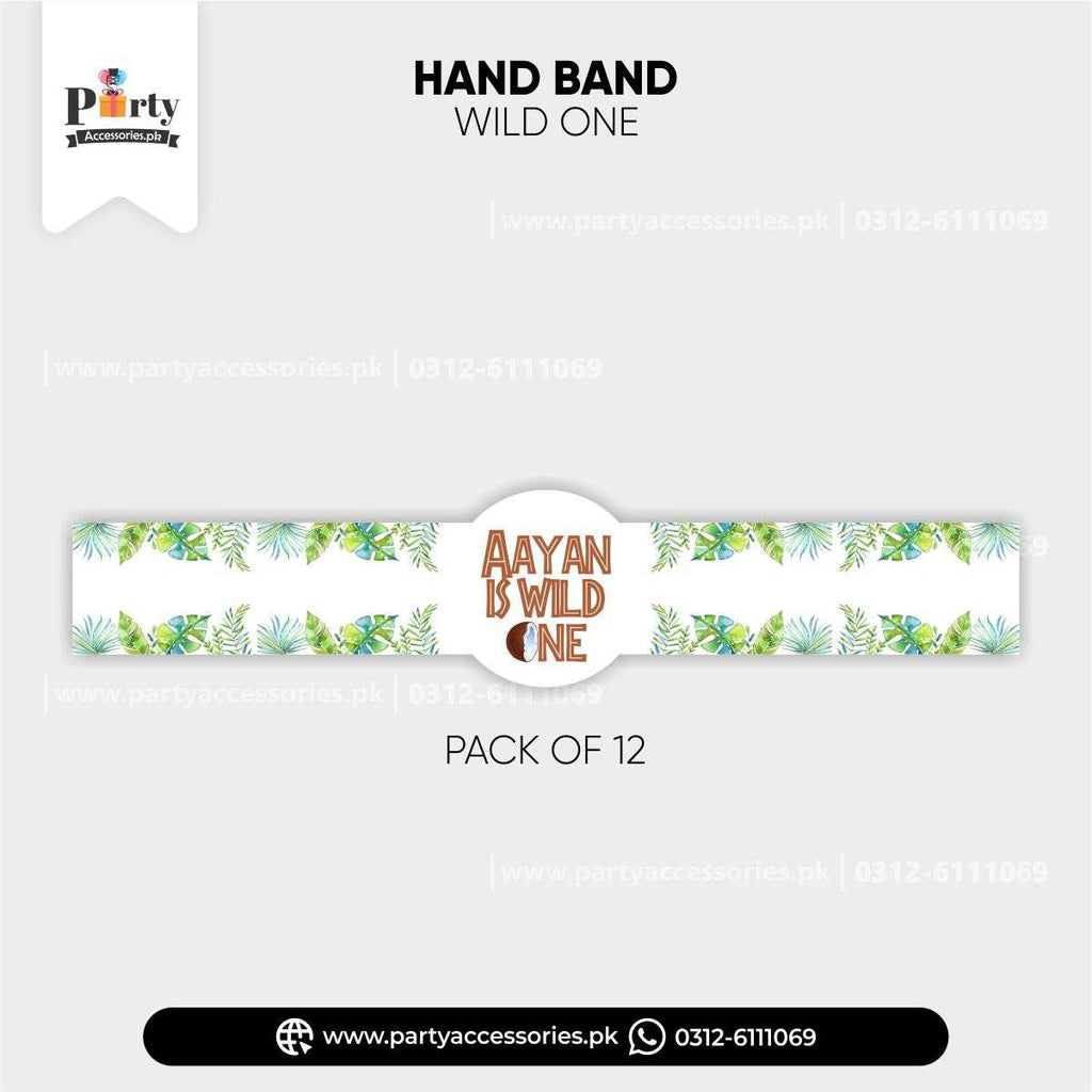 Wild One Theme Customized Hand / Wrist Band for Birthday Party Celebrations (Pack of 12)