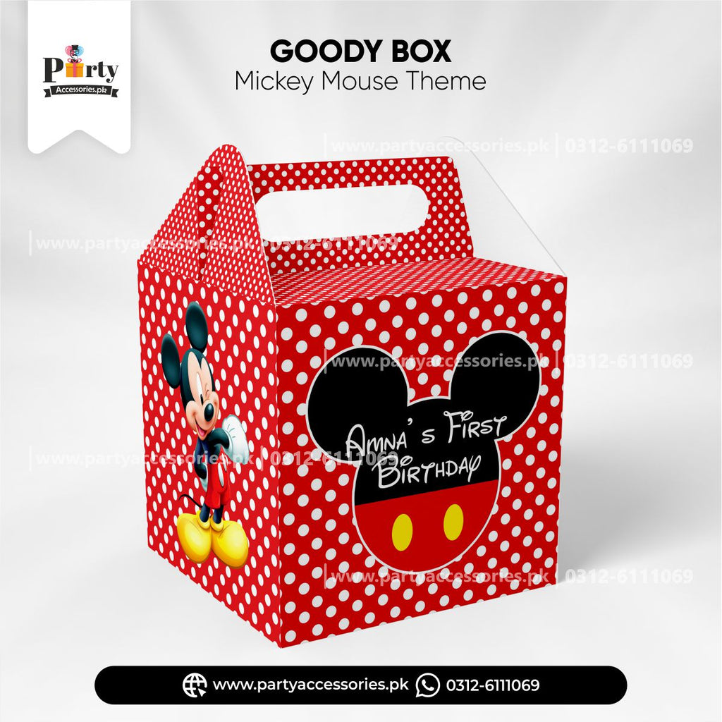 Mickey Mouse Theme Customized Favor / Goody Boxes