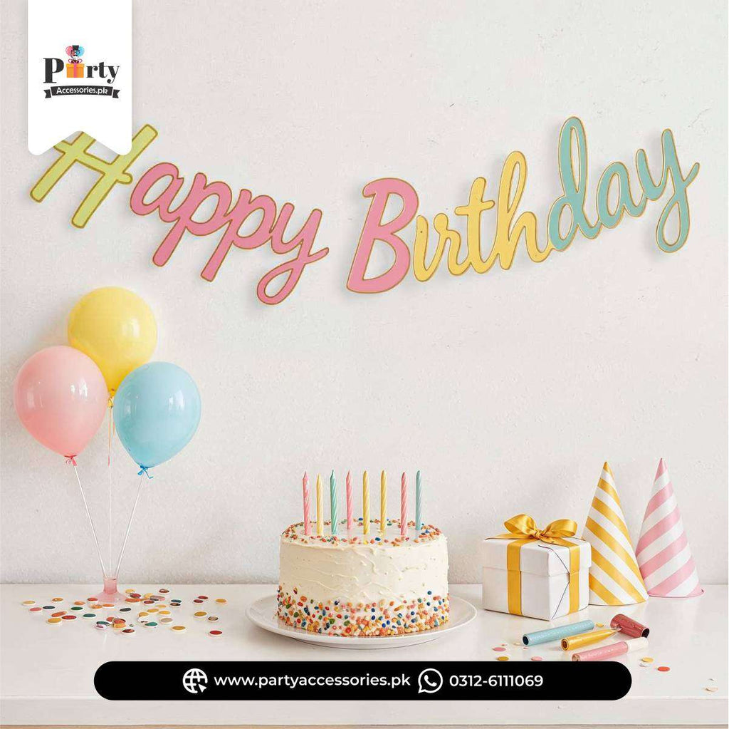 Happy birthday bunting banner cutout foil card garland hanging banner for Birthday
