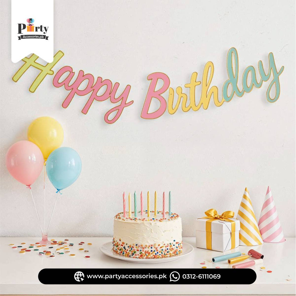 Happy birthday bunting banner cutout foil card garland hanging banner for Birthday