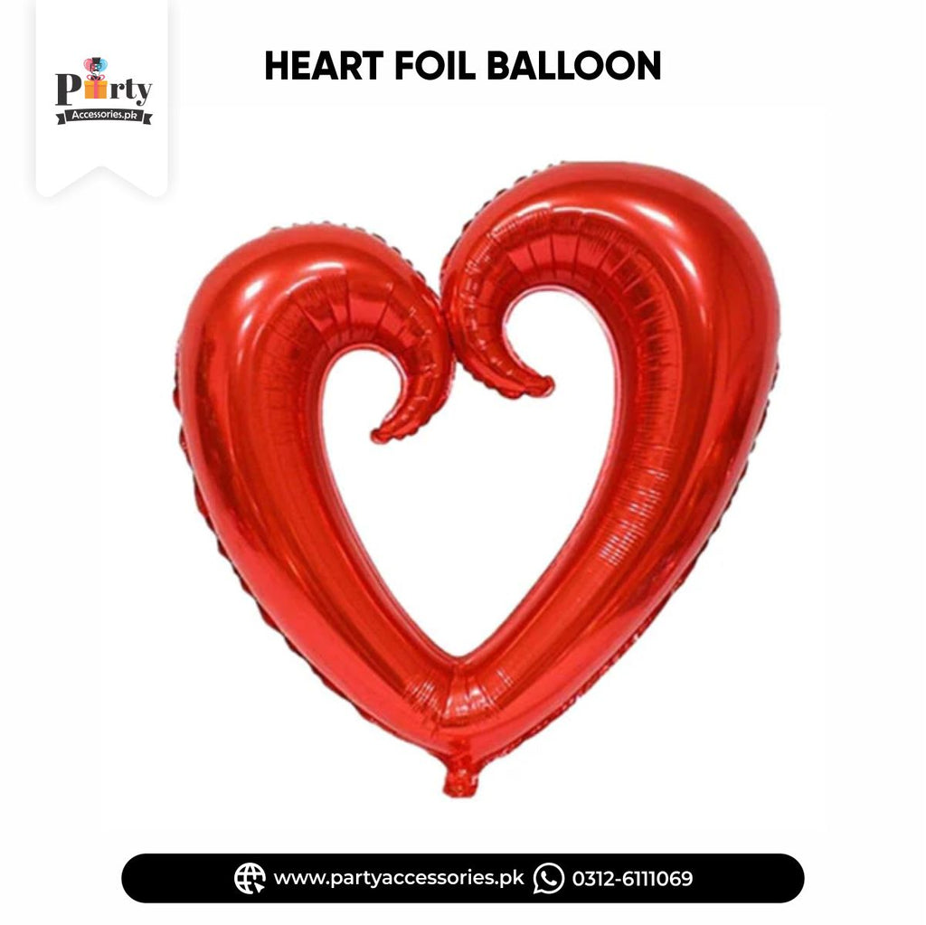 HOLLOW HEART SHAPE RED HEART FOIL BALLOON FOR VALENTINES DAY AND ANNIVERSARY EVENTS