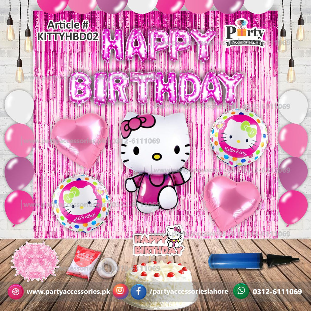 Hello Kitty theme birthday decoration set IN PINK COLOR FOR GIRL BIRTHDAY 
