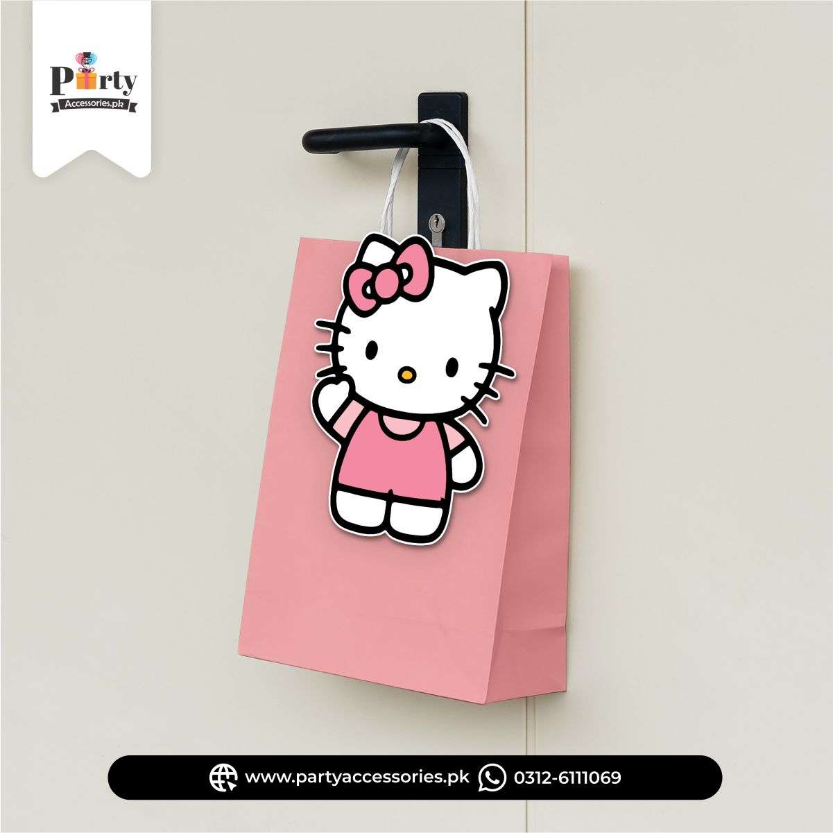 Hello Kitty Theme Birthday Cutout Goody Bags | Premium Party Favors 