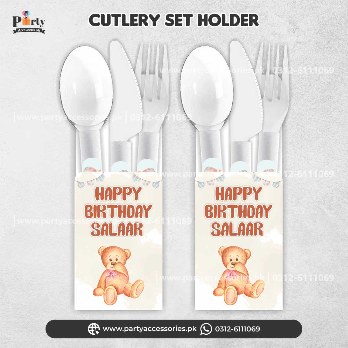 Hot Air Balloon Theme Disposable Cutlery Set with Customized Holders