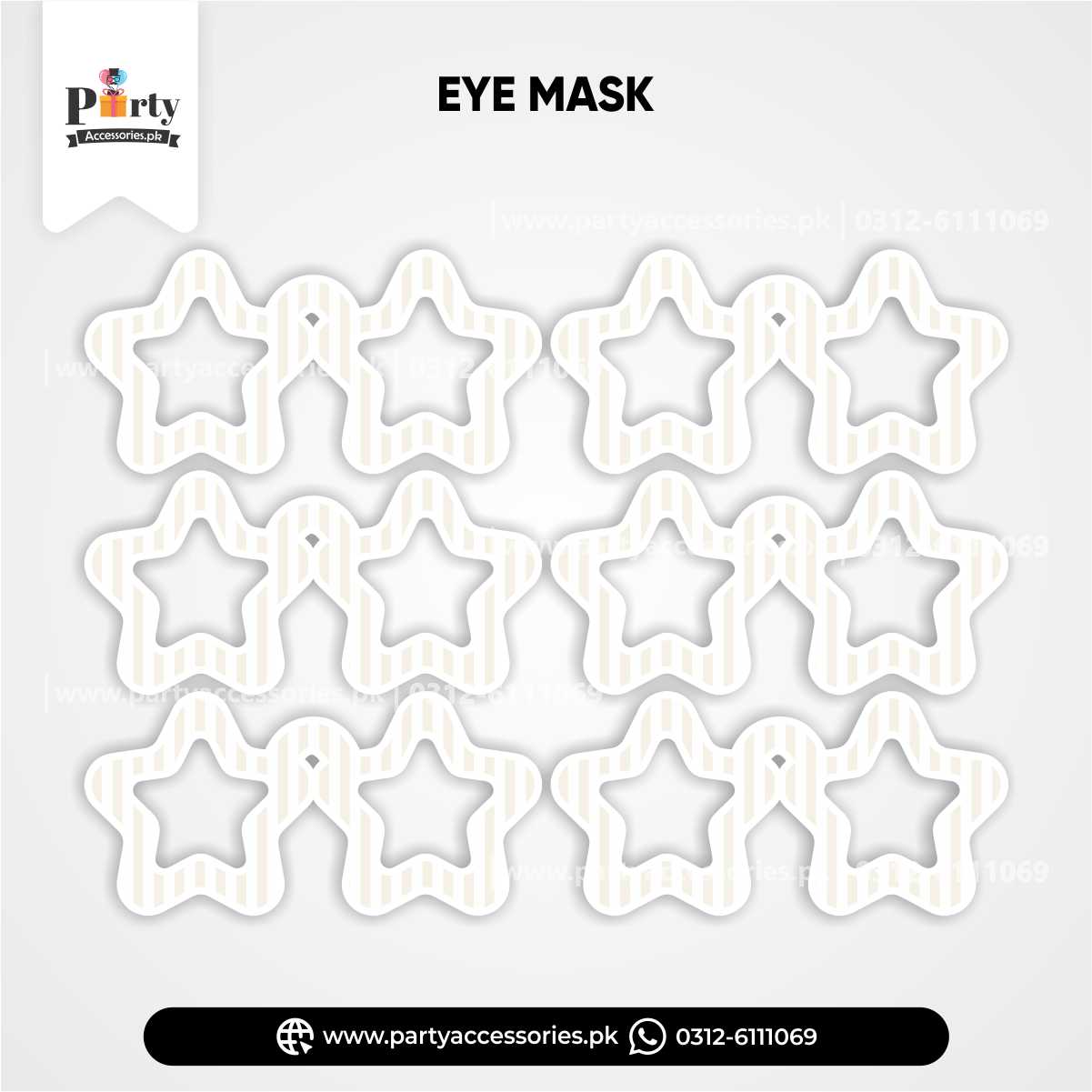 Hot Air Balloon Theme Kid's Party Eye Masks for Birthday Party Celebration (Pack of 6)