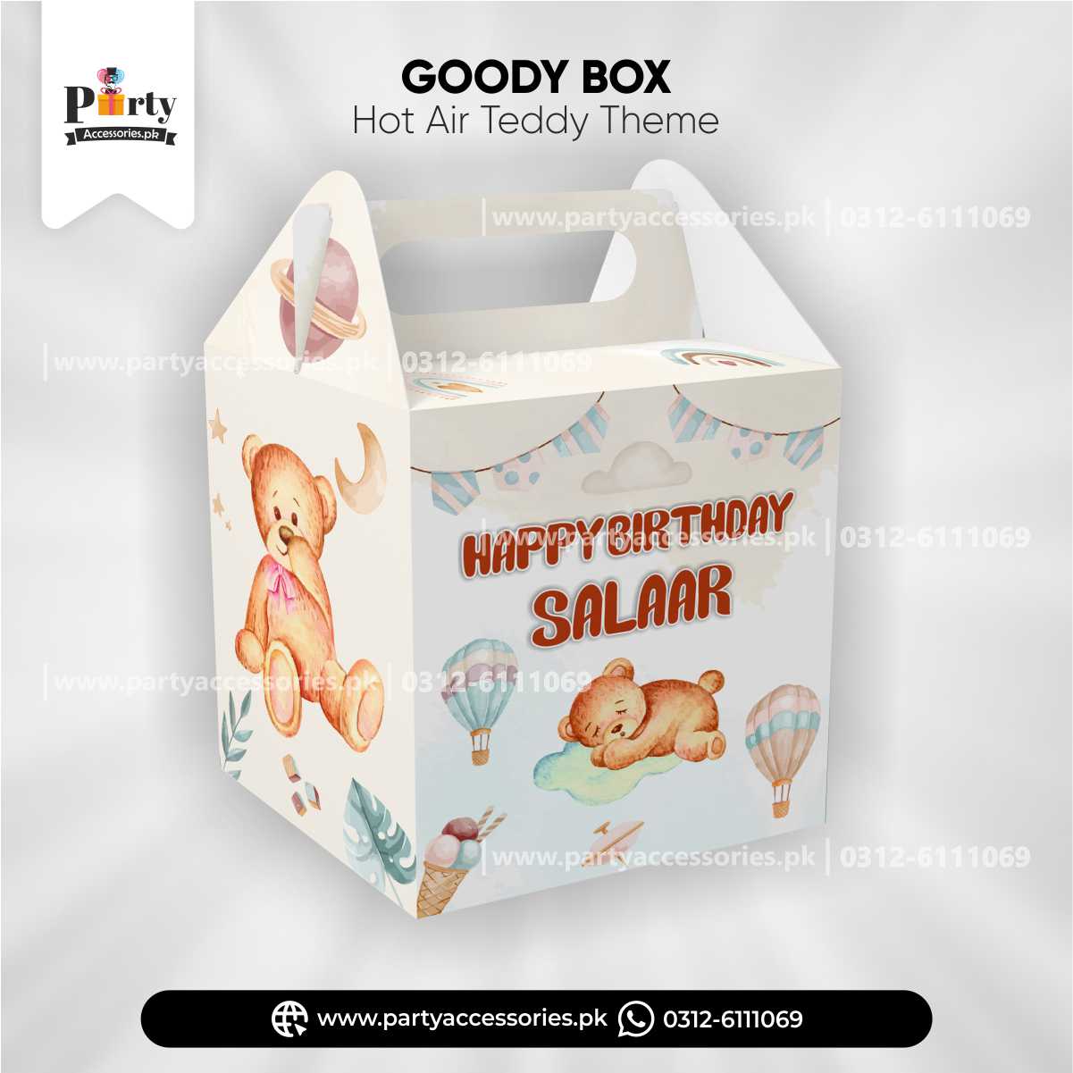 Hot Air Balloon Theme Customized Birthday Favor / Goody Boxes