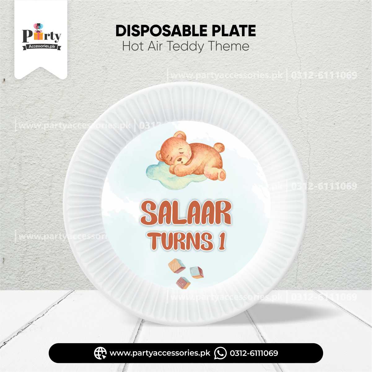 Hot Air Balloon Theme Customized Disposable Plates for Party Table Decorations