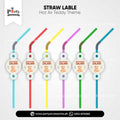 Hot Air Balloon Theme Straws with Custom Labels for Birthday Drink Accessories 