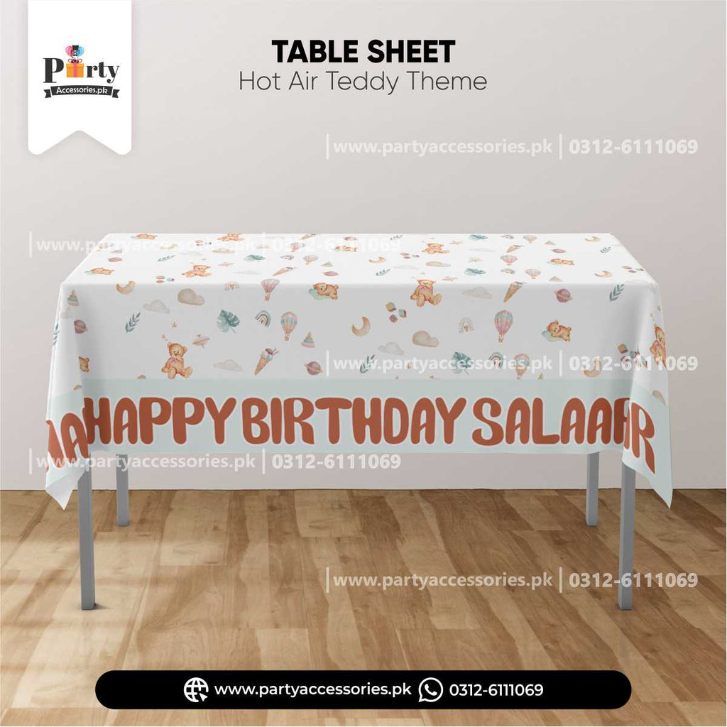 Hot Air Balloon Theme Customized Birthday Table Top Sheet for Table Decoration