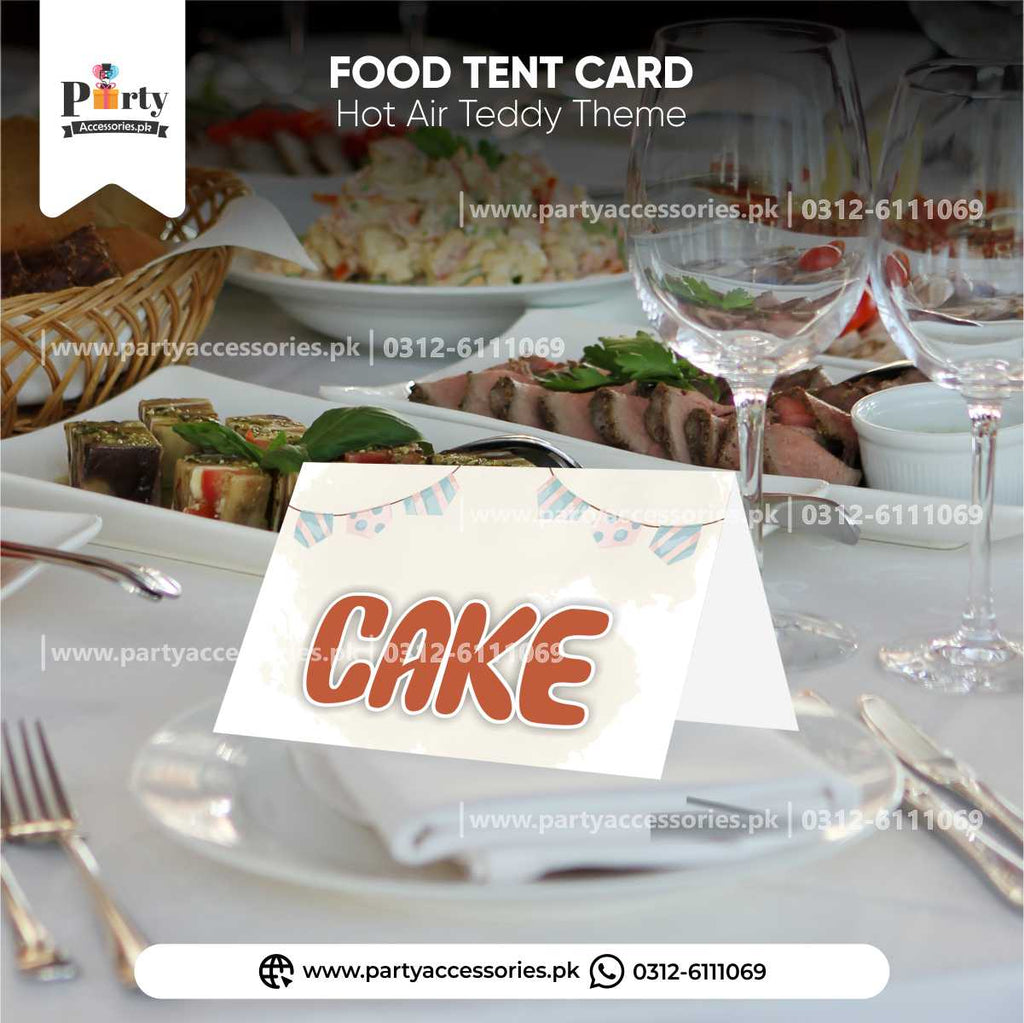 Hot Air Balloon Theme Customized Tent Cards for Birthday Table Decoration 