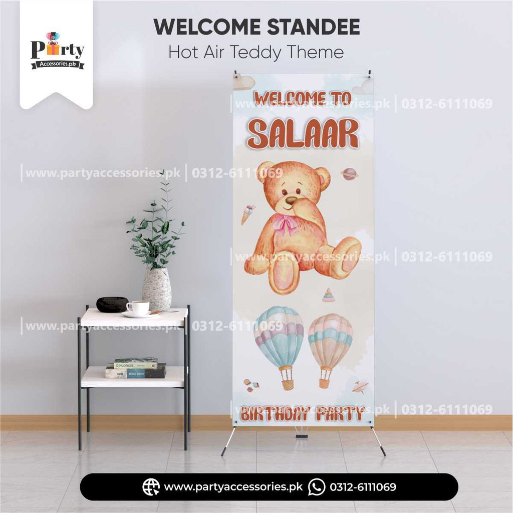 Hot Air Balloon Theme Customized Welcome Standee for Birthday Party Entrance Decor