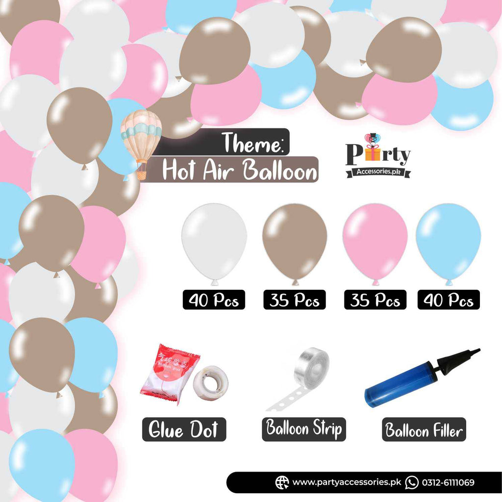 Hot Air Balloon Colors Birthday Party Arch Balloons Garland Kit of 150 Balloons for Decoration