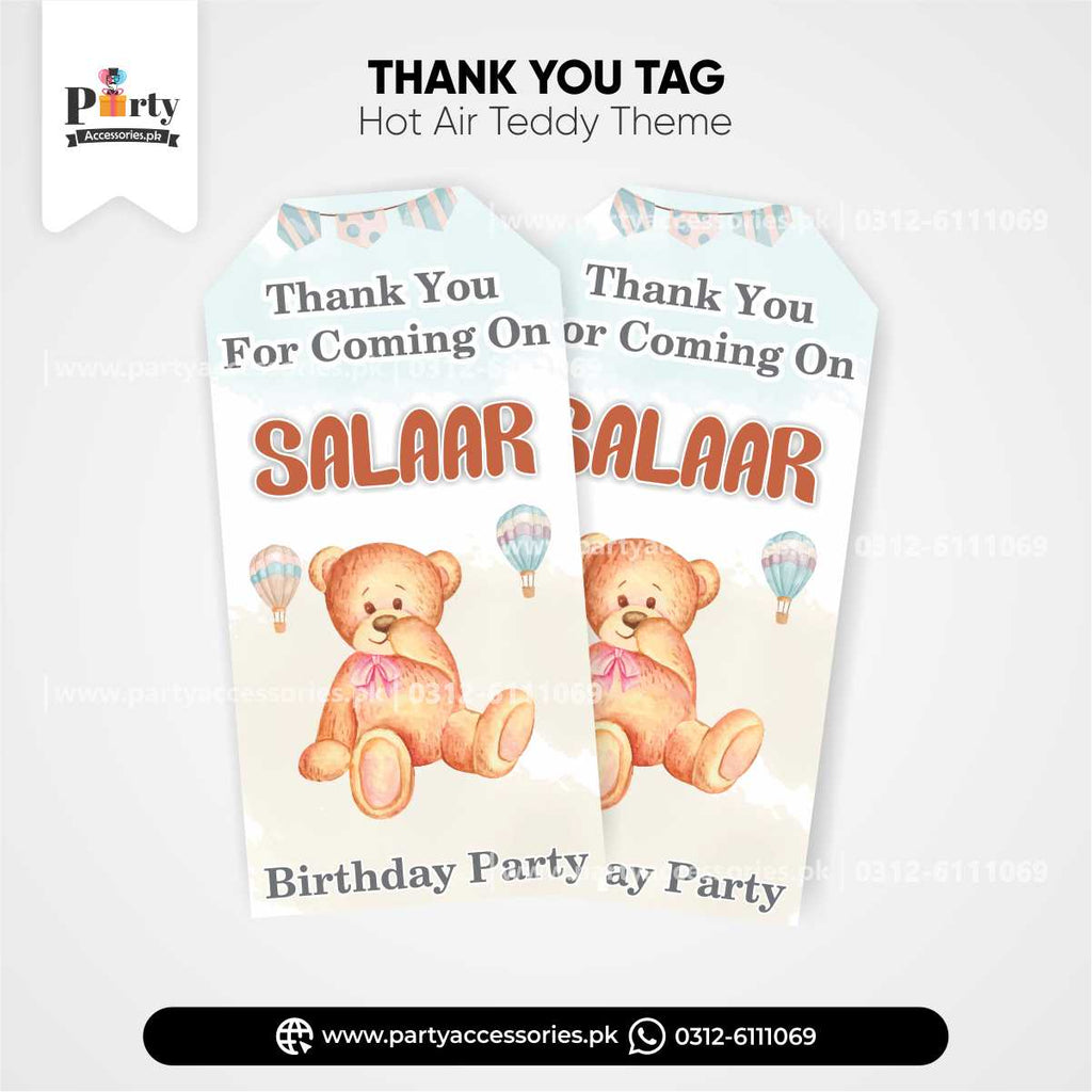 Hot Air Balloon Theme Customized Gift / Thank You Tags for Birthday Decoration