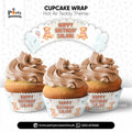 Hot Air Teddy theme customized cupcake wraps for birthday party decoration