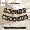 Hajj Mubarak Wall decoration bunting banner in black and golden