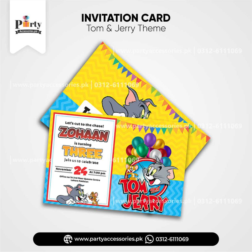 tom and jerry customized invitation cards 