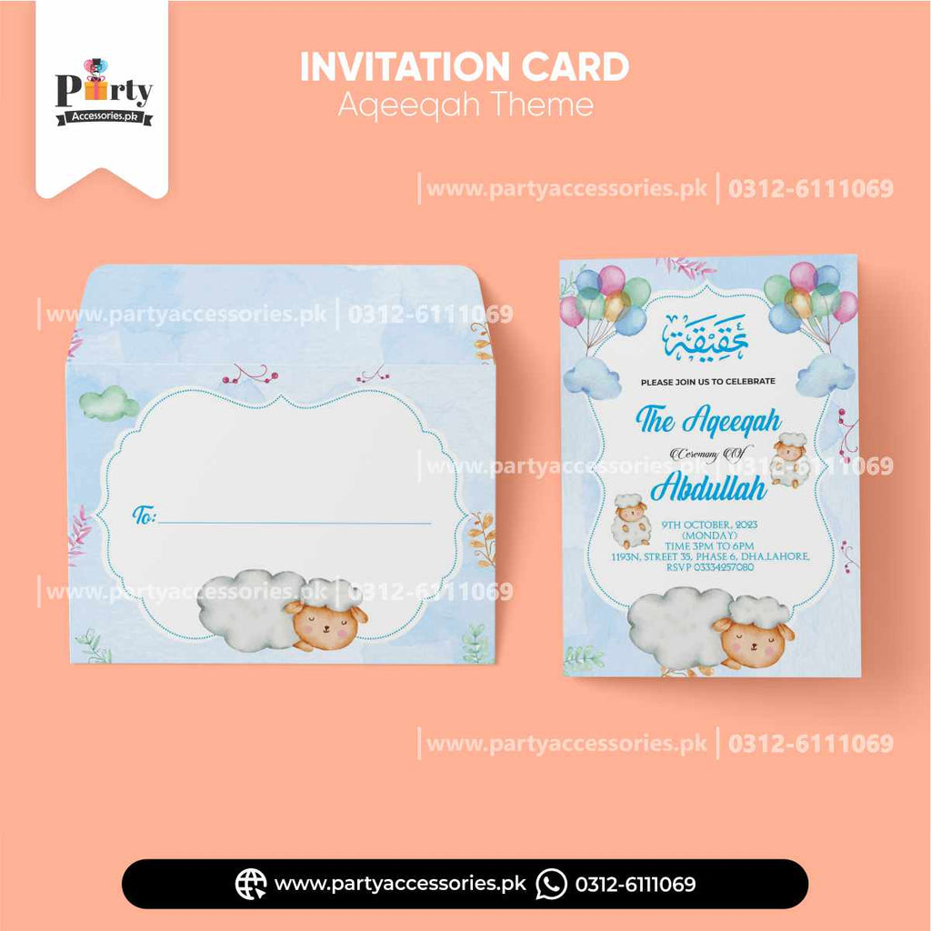 Aqeeqah party decorations | Customized Invitation Cards for Boy Aqiqah