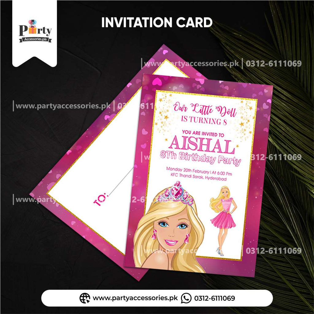 barbie doll theme invitation cards amazon ideas 
