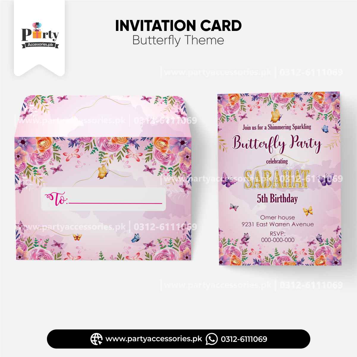 Invitation Card Butterfly Script Butterfly Theme Invitation Cards | Customized Party Invitation Cards ...