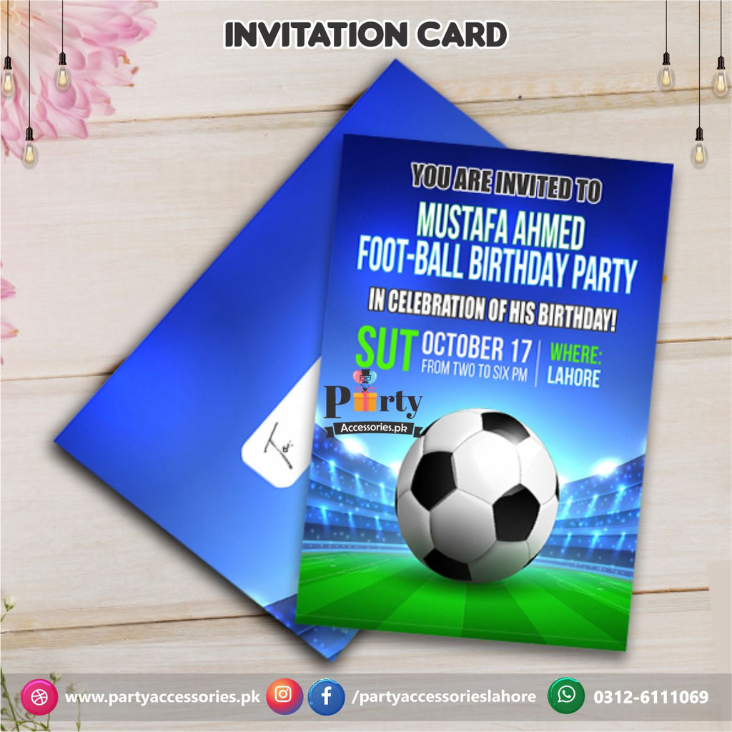 Customized Football Birthday Party Theme Invitation Cards (6pcs)