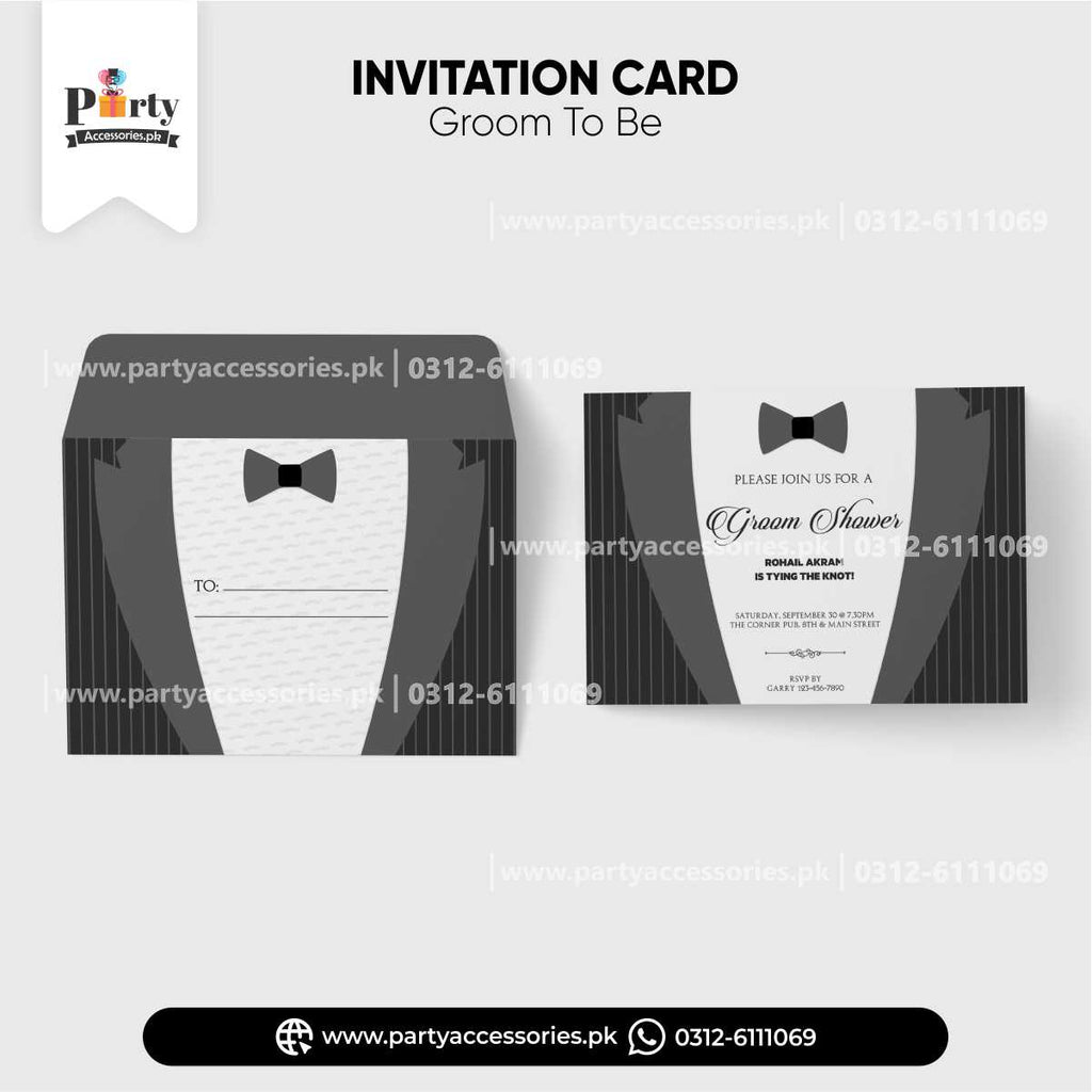 groom to be shower invitation cards