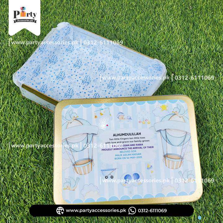 It's a Boy Sweet Tin Boxes with Butter papar 