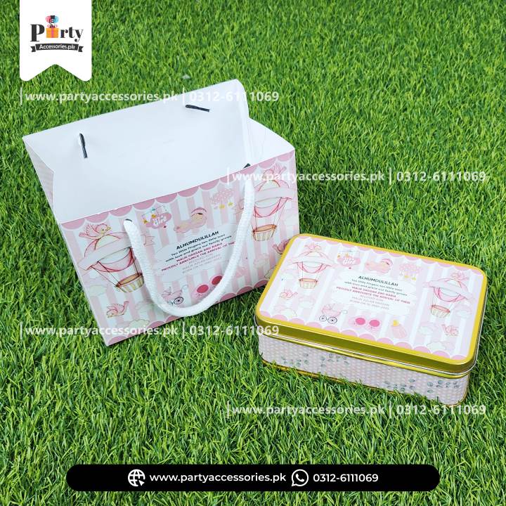 It's a Girl Tin Boxes for Baby Announcement Box 