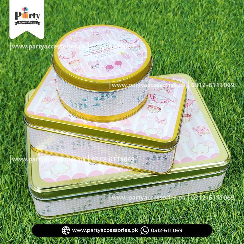 It's a Girl Sweet Boxes | Birth Announcement Box For Baby Girl | Customized Tin Boxes