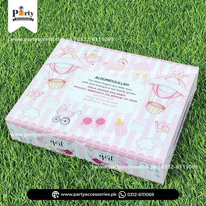 Customized It's a girl sweet boxes for welcome baby celebration