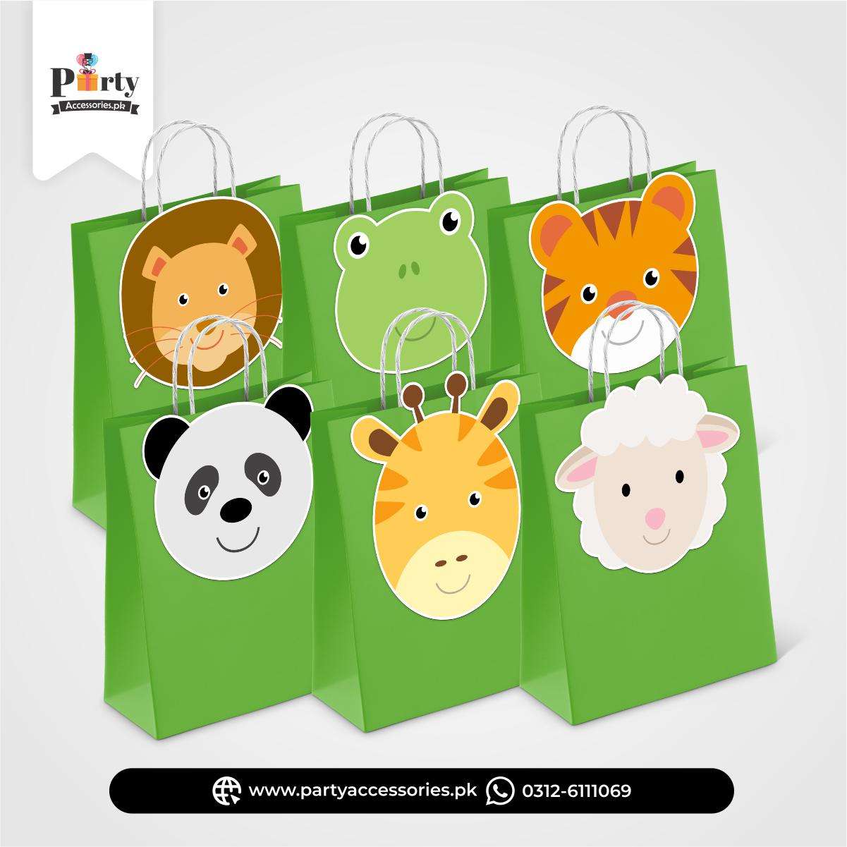 Jungle / Safari Theme Birthday Cutout Goody Bags | Premium Party Favors 6 pcs Pack
