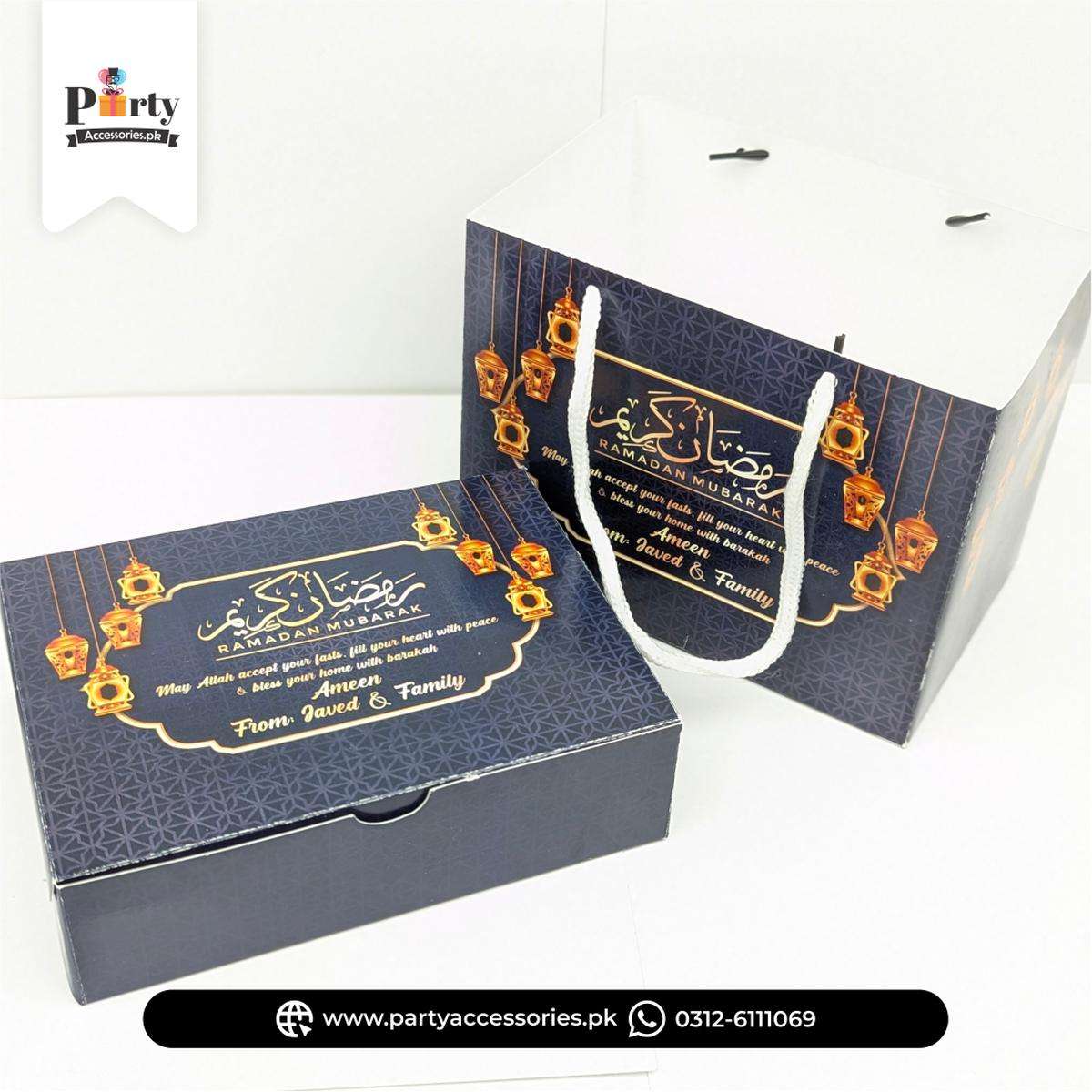 Ramadan Khajoor Distribution Card Boxes with Carry Bags