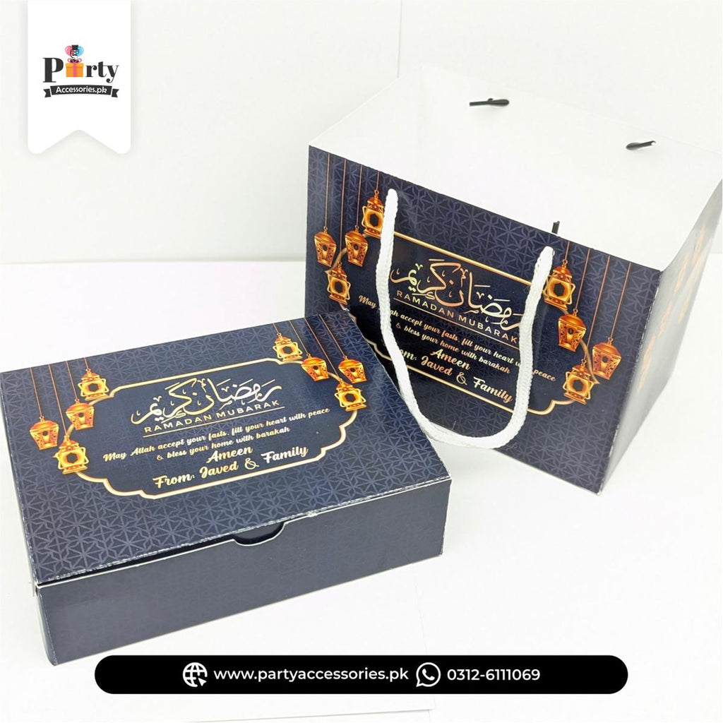Ramadan Khajoor Distribution Card Boxes with Carry Bags