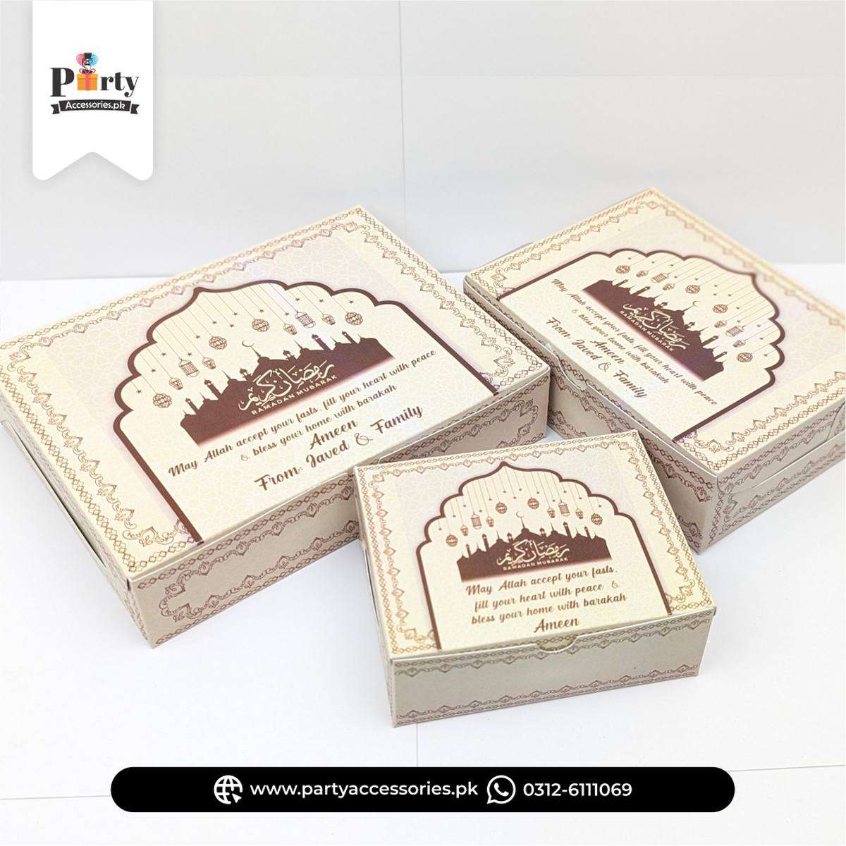 Ramadan Mubarak Khajoor Boxes 