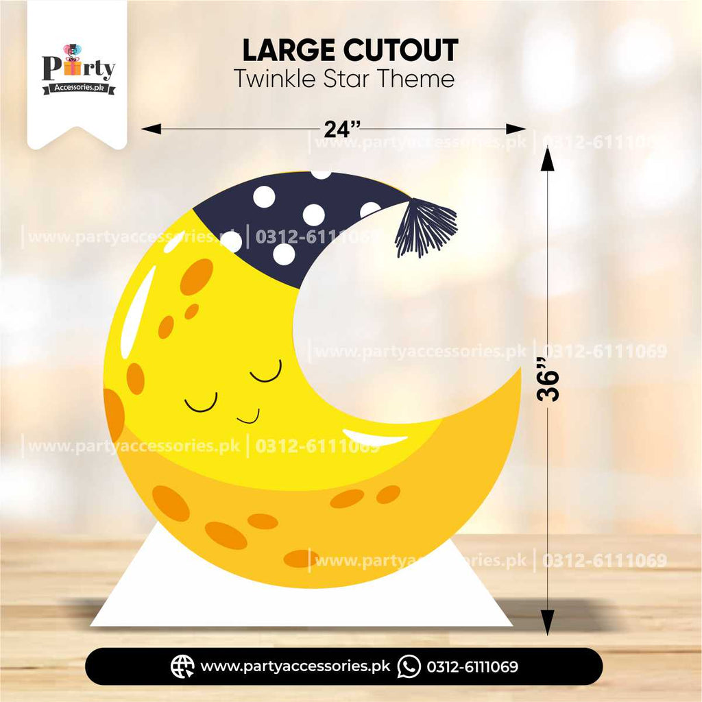 twinkle star theme customized large cutout in moon shape 