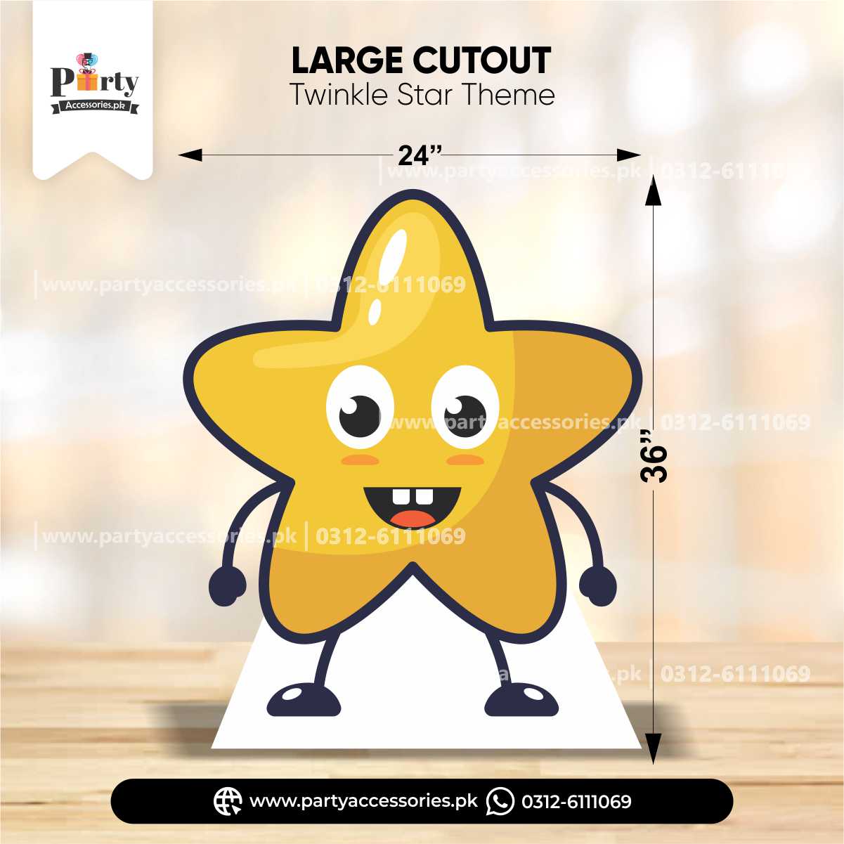 customized large cutout for twinkle star theme birthday party for floor standee