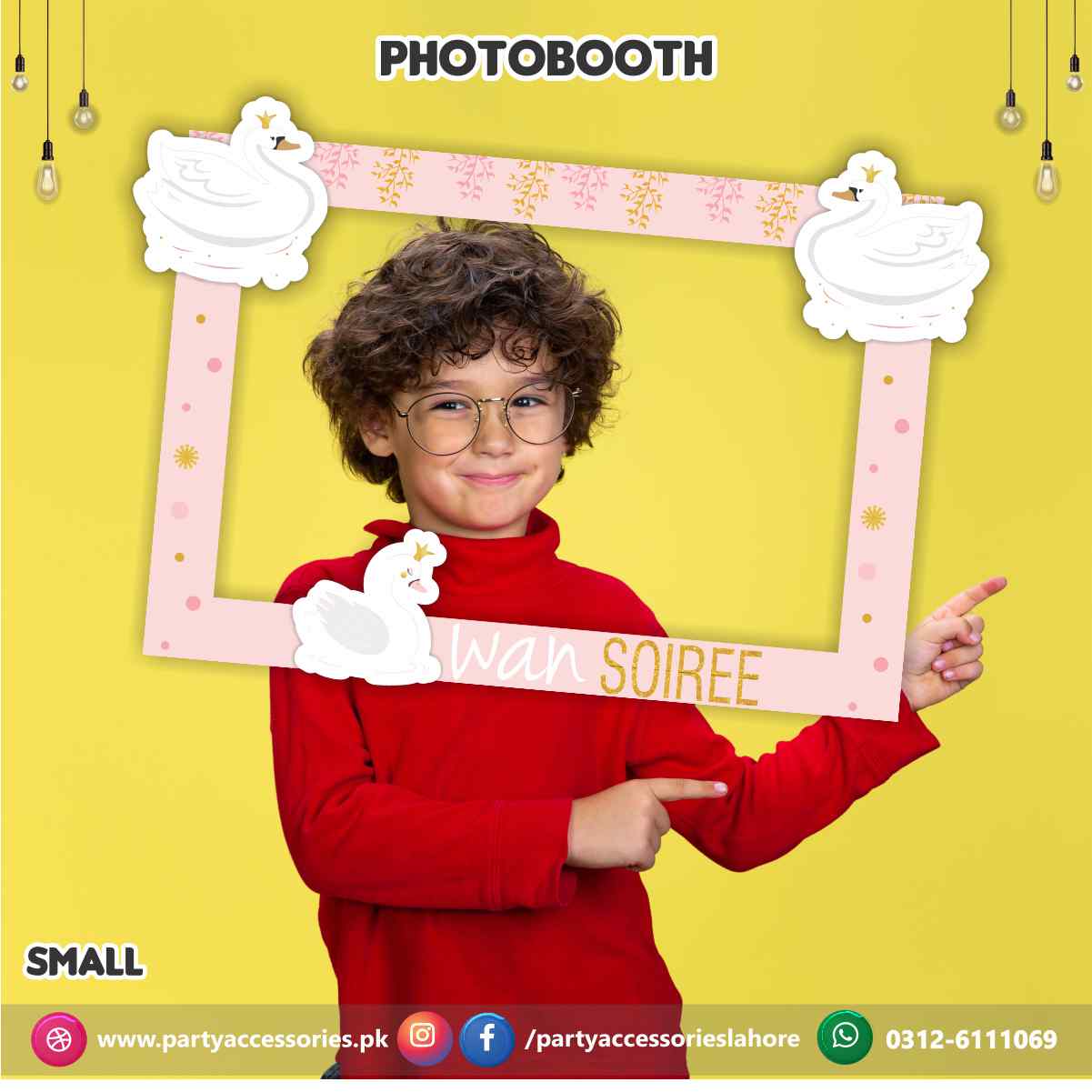 Swan theme Party Customized Photo Booth / selfie frame