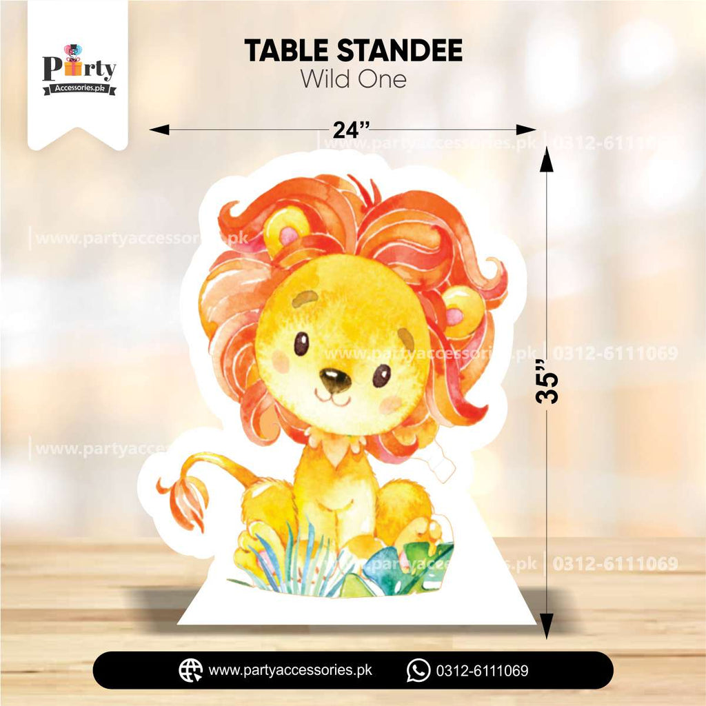 Wild One Theme Lion Shape Standing Character Cutouts for Birthday Party Decoration