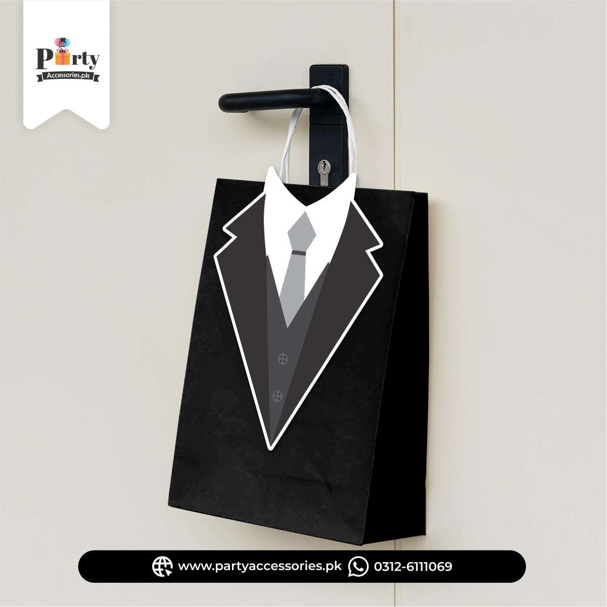 Little Man Theme Birthday Cutout Goody Bags | Premium Party Favors Bags
