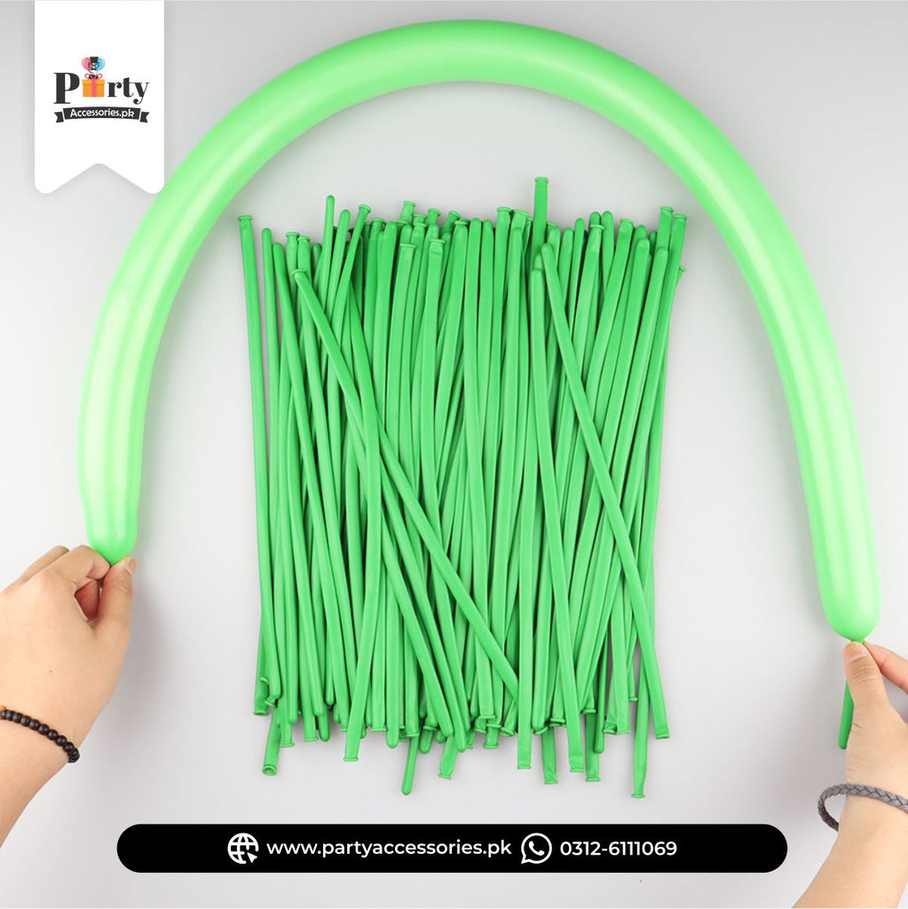 Twisting Modelling Tube Latex Balloon in Green Color 