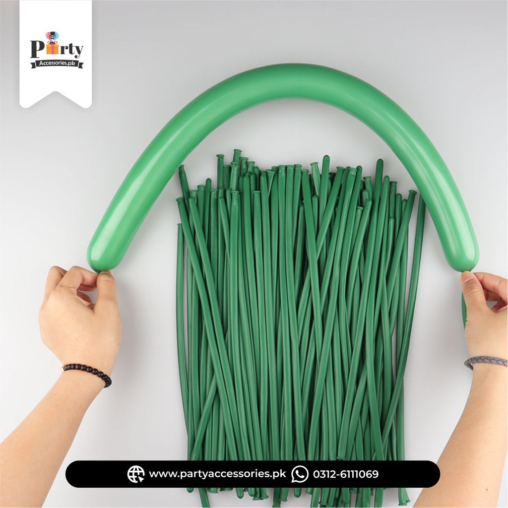 Green Color Long Balloons for Animal Shape