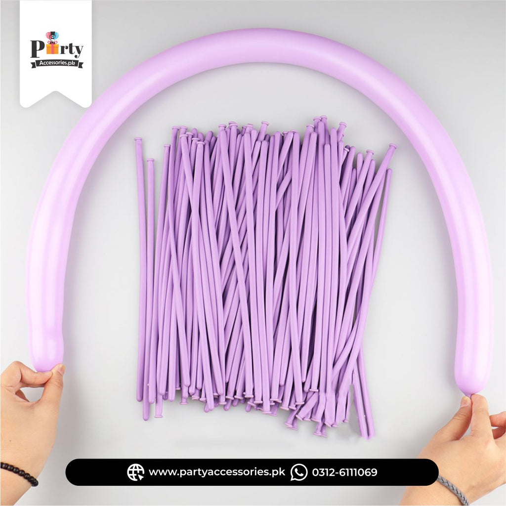 Purple Color Twisting Modelling Tube Latex Balloon | Long Balloons for Animal Shape