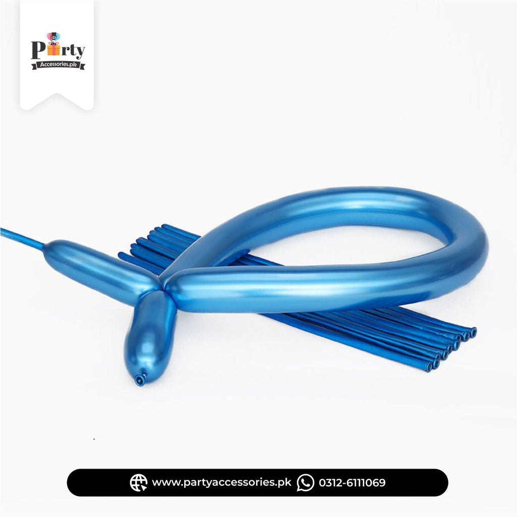 Blue Color metallic chrome modelling balloons 