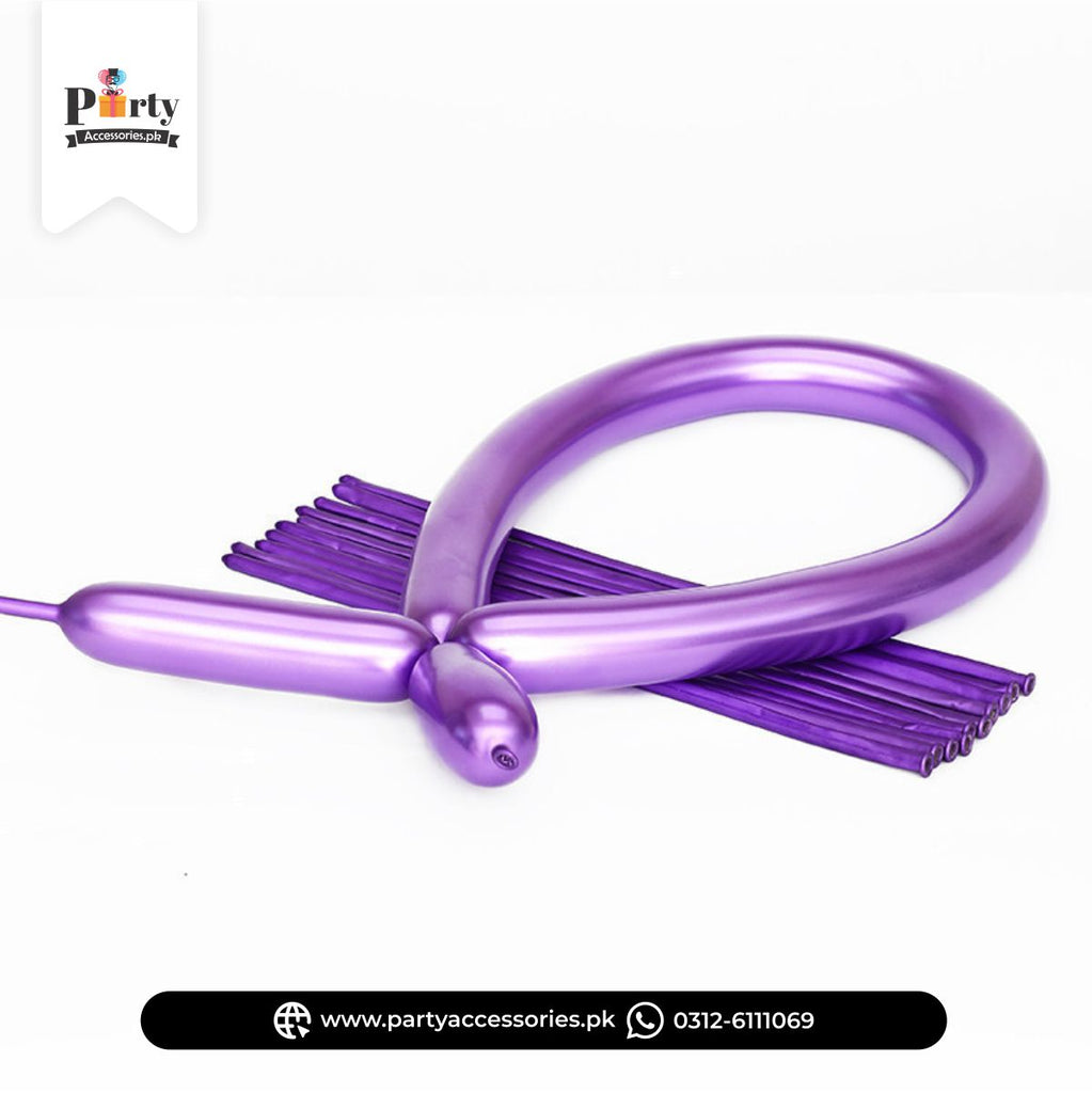 Purple Color metallic chrome modelling balloons