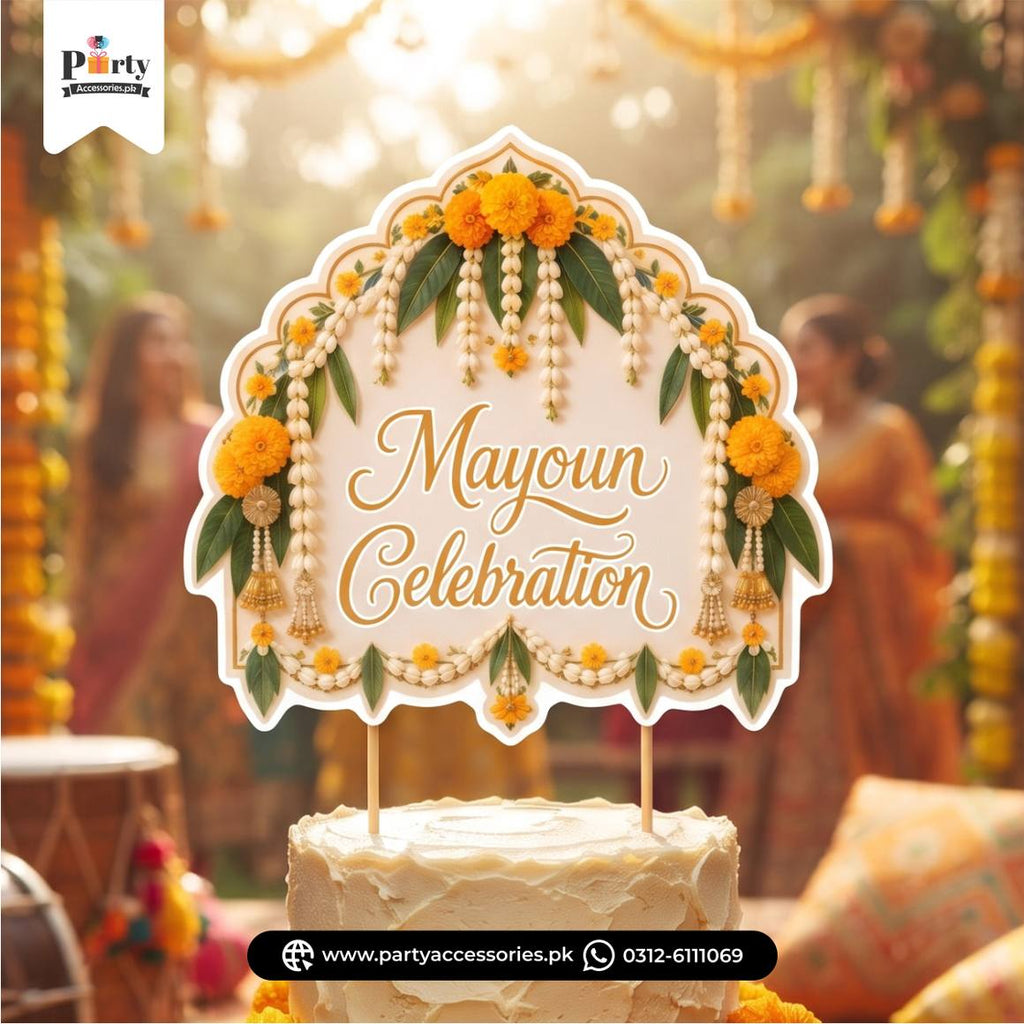 Mayoun Celebration Card Cake Topper