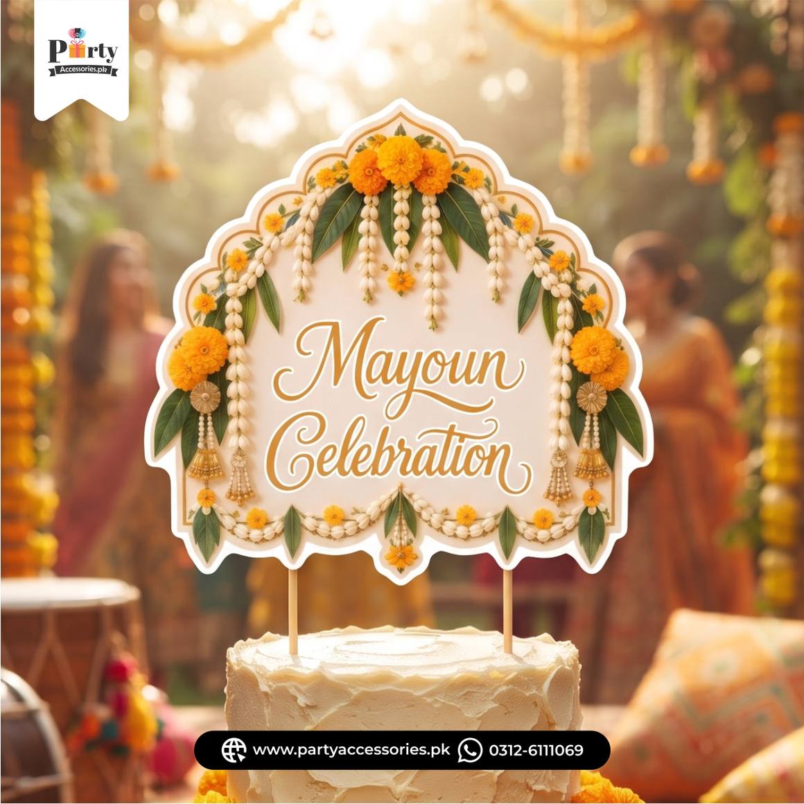Mayoun Celebration Card Cake Topper