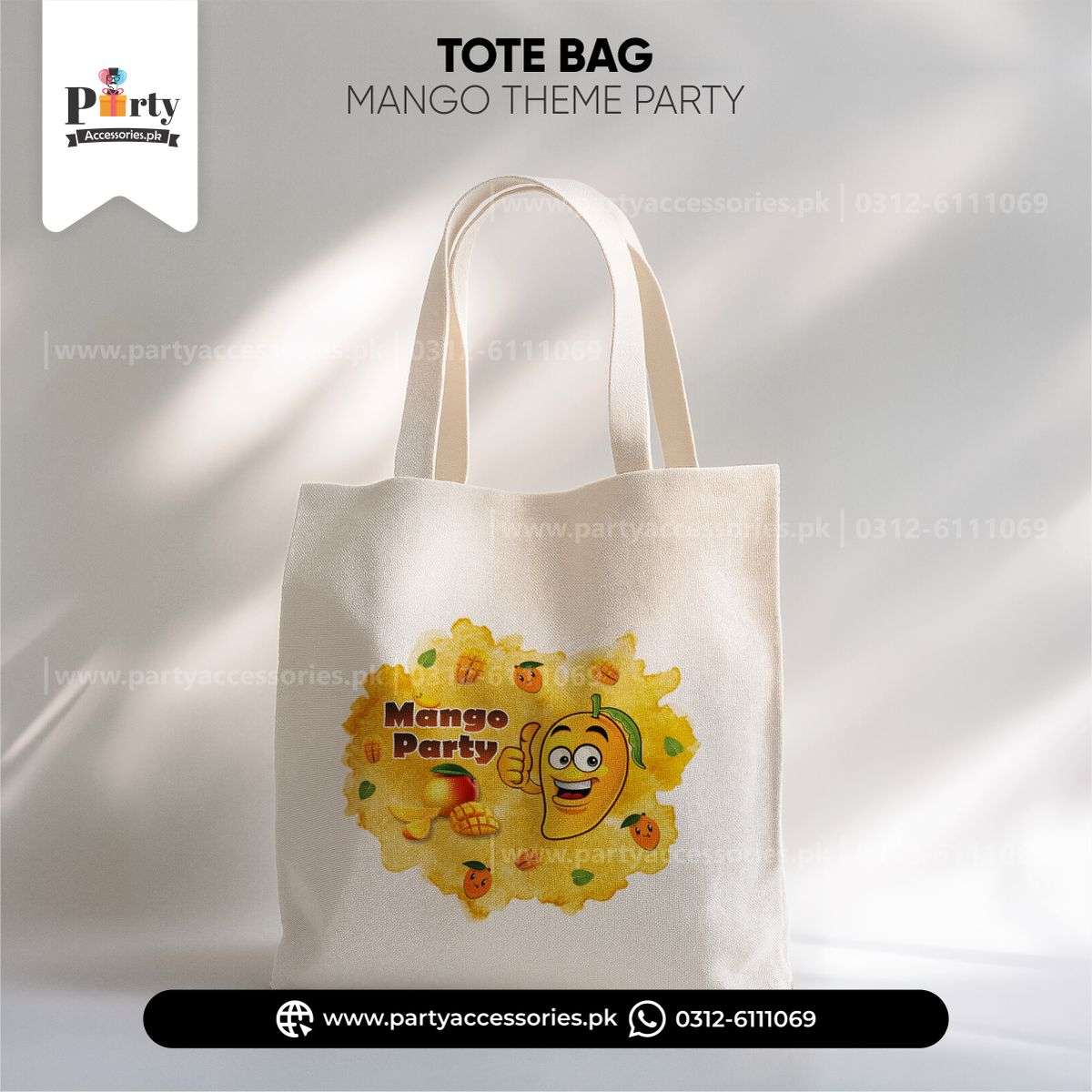 Mango Theme Tote Bags – Stylish & Reusable Party Favor Bags 