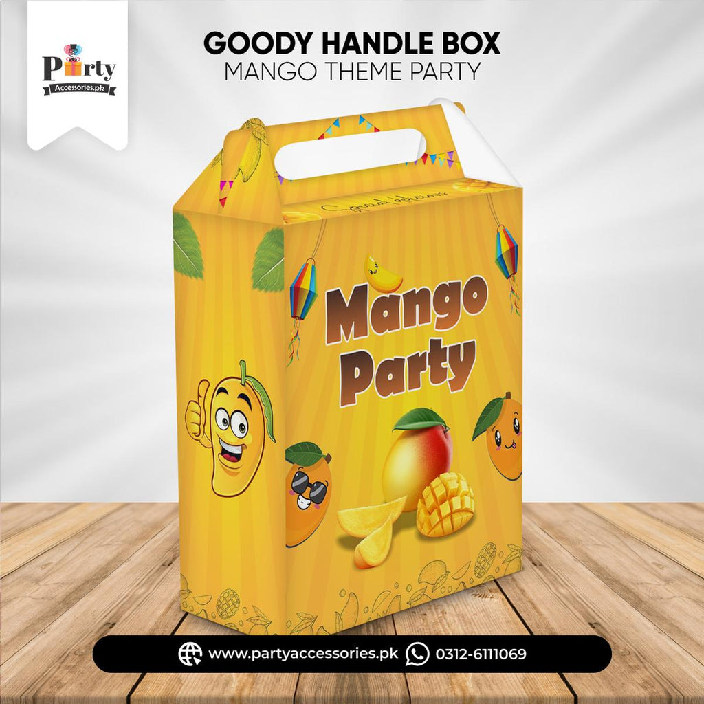 Mango Theme Favor Boxes | Personalized Handle Goody Boxes for Parties 