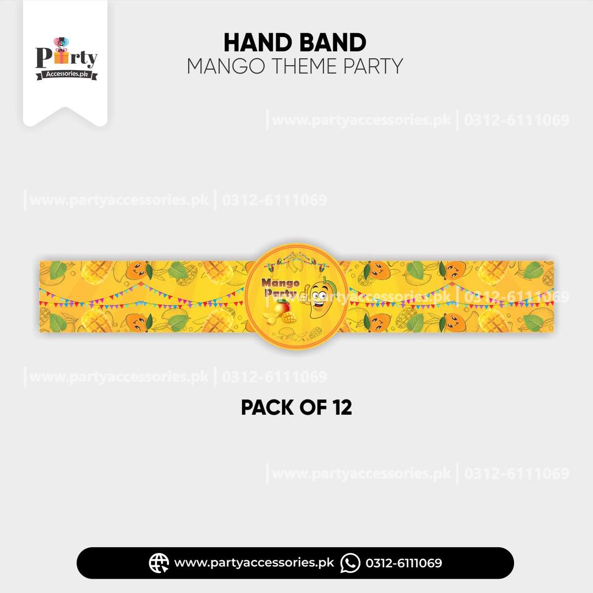 Mango party theme wrist band