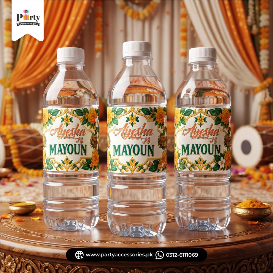 Mayoun Theme Personalized Bottle Label Wraps