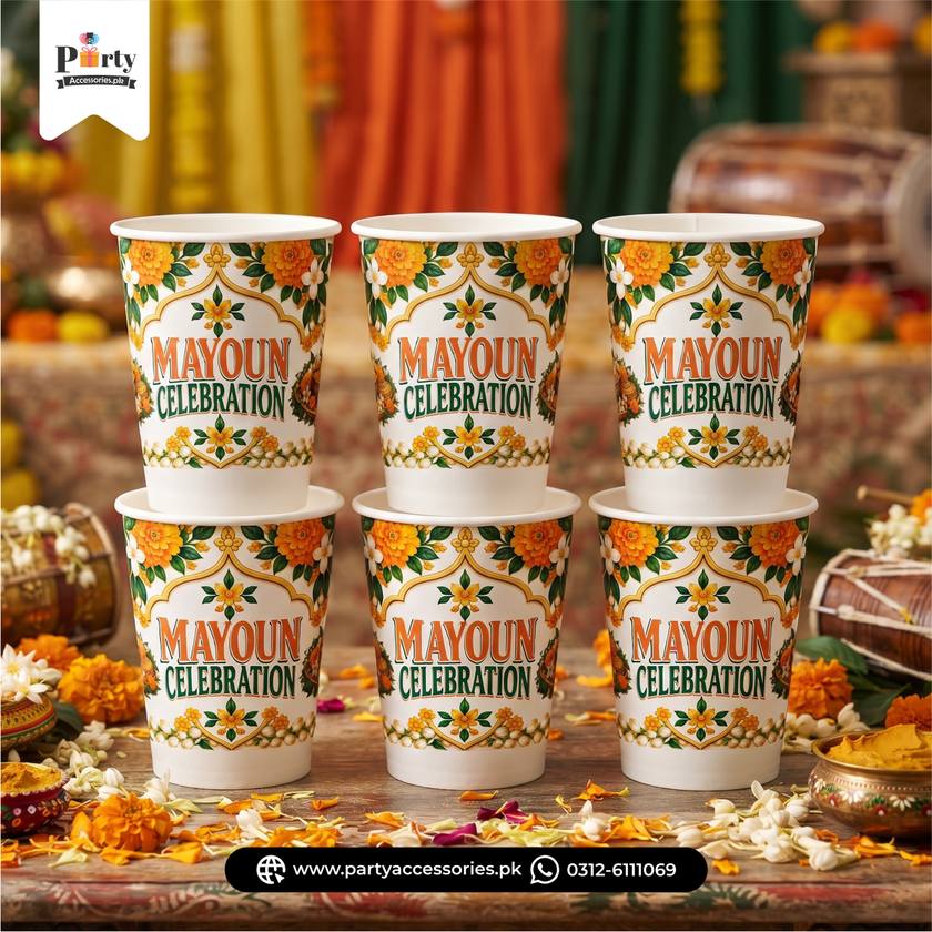 Disposable Cups for Mayoun Party Decoration